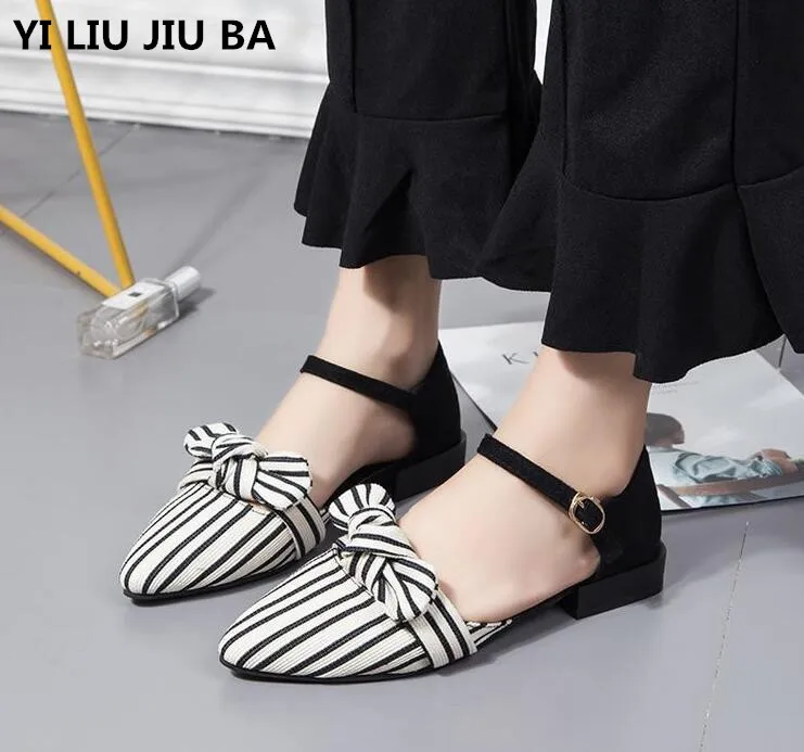 

Hot sale Spring Women Shoes Dress flats Shoes party Wedding Shoes women Pointed Toe Shallow Sandals Casual Bow shoe women **112