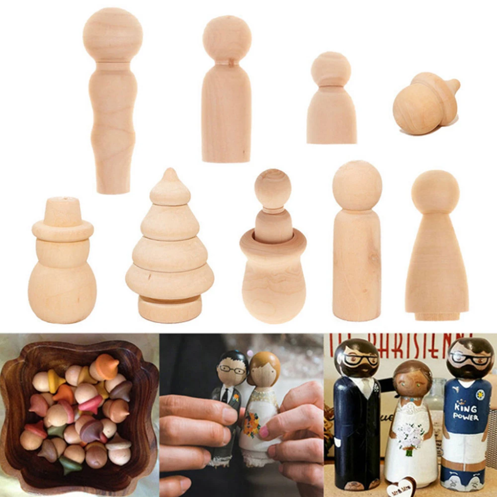 unfinished wooden peg dolls
