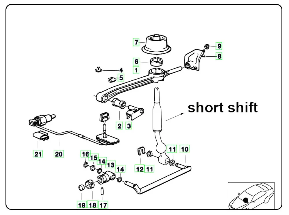 Короткий бросок переключения передач с прокладкой Быстрый сдвиг Короткий бросок переключения передач Универсальный для BMW E46 M3 M5 3/5 серии