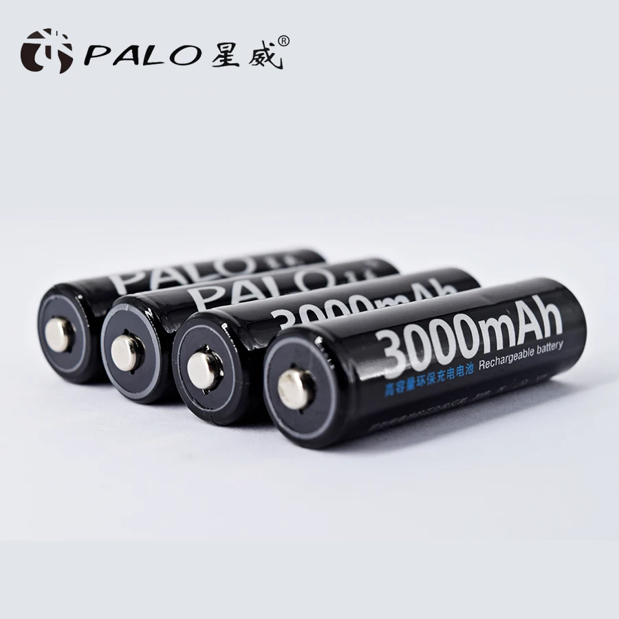 PALO 8 шт. аккумулятор 1,2 V AA аккумулятор 3000mah 2A батареи Ni-MH аккумулятор для фонарика микрофона камеры игрушки