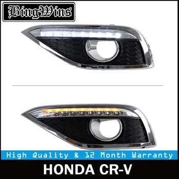 

Car styling For Honda CRV CR-V 2012-2014 Turn Yellow Signal Style Relay Waterproof Car DRL LED Daytime Running Lights Fog light