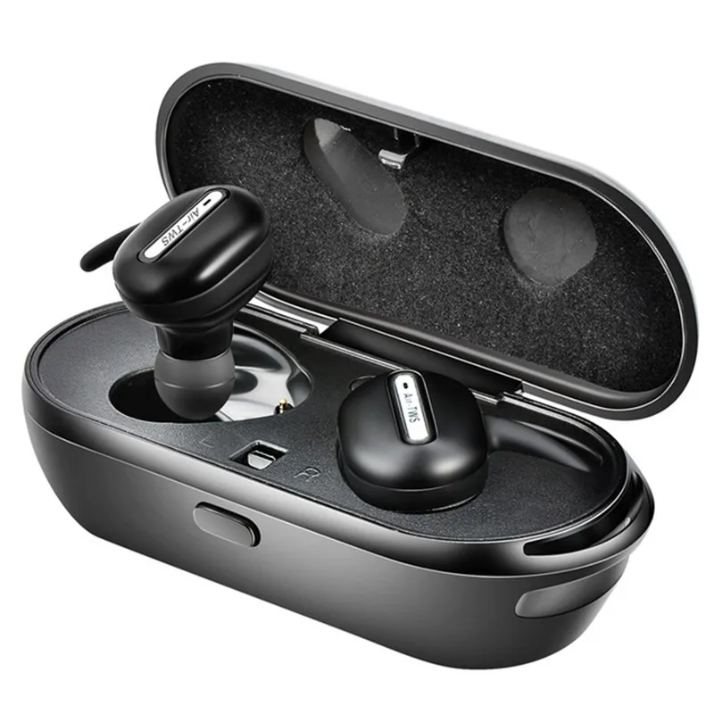 

TWS Invisible Mini Headphones 3D Stereo Hands-free Noise Reduction Bluetooth Headset Wireless Earphones and Power Bank box