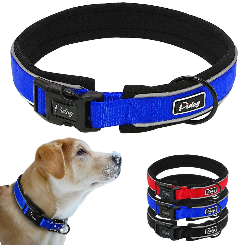 Didog Reflective Dog Collar For Big Dogs Nylon Neoprene Padded Dog Pet ...