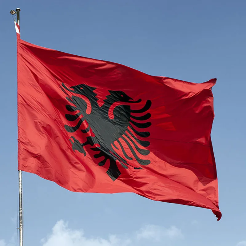 Albania Flag Double Headed Eagle OUTDOOR INDOOR BANNER ALBANIAN Arms 3X5 90 150cm National Flag parade