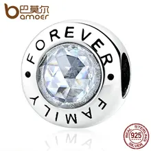 Bamoer nueva llegada classic 925 familia siempre, Clear CZ Del Encanto Del Grano Cupieron Las Pulseras Joyería de Moda PAS378
