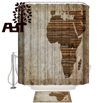 

Art Store Africa Map Stripes Plank Shower Curtain Bath Sets With Rugs 2 Piece Bathroom Set Shower Curtain Sets Bathroom Decor