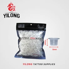 YILONG 500 шт 8 мм маленький размер пластиковые одноразовые чернила для татуажа пигментные принадлежности Перманентный макияж