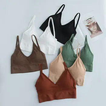 

1Pcs Women Cotton Bra Underwear Seamless Tube Top Brassiere Lingerie Wrapped Sports Vest Steelless Anti-light Ladies Intimates