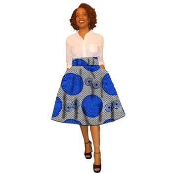 

Fashion 2019 women Skirts african clothes ankle formal cotton skirt for women dashiki print fabric wax Clothing