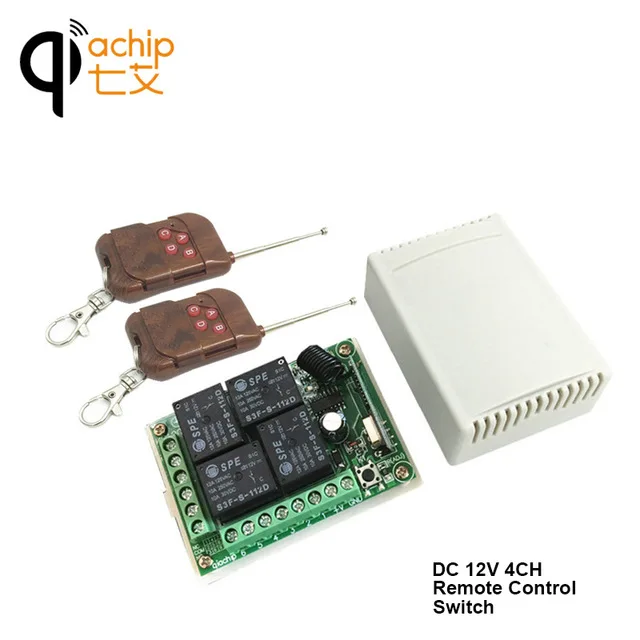 

433Mhz Universal Wireless Remote Control Switch DC12V 4CH relay Receiver Module and 2pcs 4 channel RF Remote 433 Mhz Transmitter