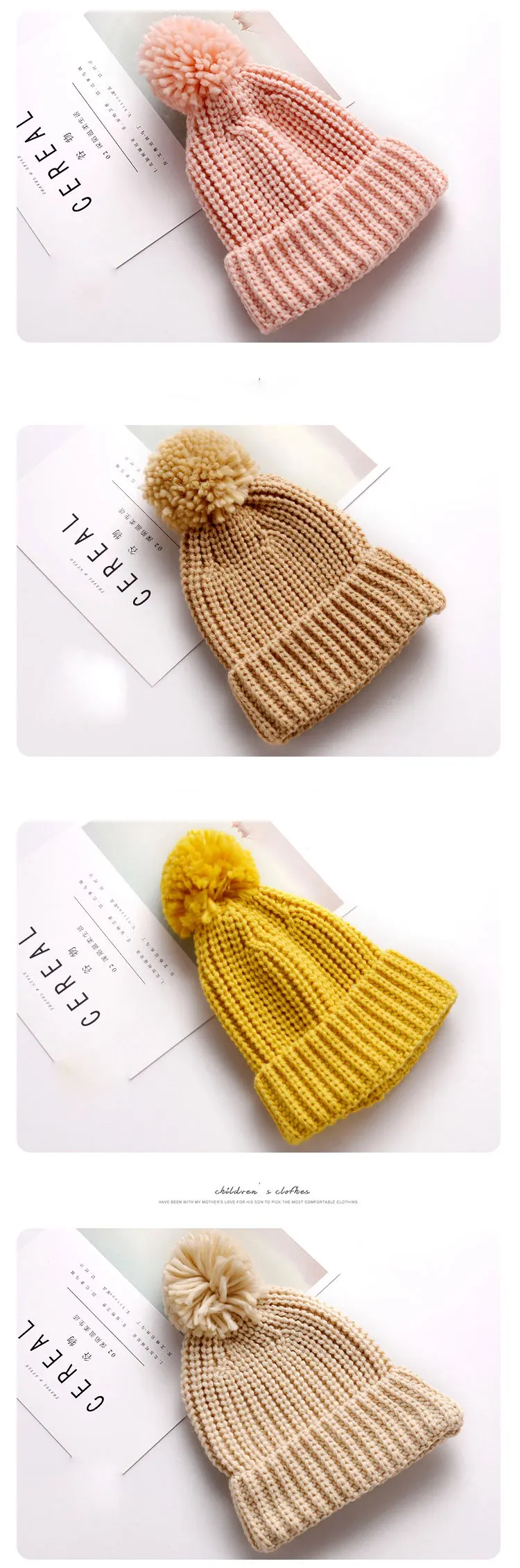 girls hat winter hats for girls winter hats for kids beanie hat pink kids hats girls boys pom pom hat (4)