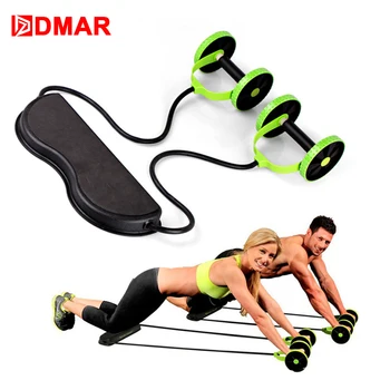 

DMAR AB Abdominal Wheels Roller Stretch Multi-functional Abdominal Resistance Pull Rope for Abdominal Muscle Trainer Exercise