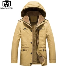 Зимние куртки размера плюс 5XL из хлопка, мужские военные куртки, толстые теплые мужские парки с капюшоном, ветронепроницаемые мужские пальто MJ387
