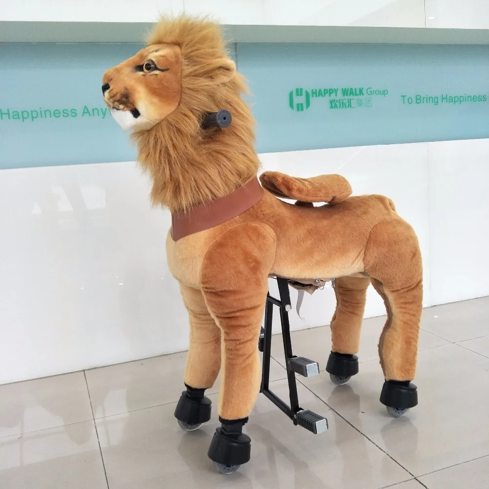 HI CE New Arrival Mechanical Horse Kawaii Animal Ride on Horse Lion Rode on Horse Kids Toy for Children/Adult New Year Gifts