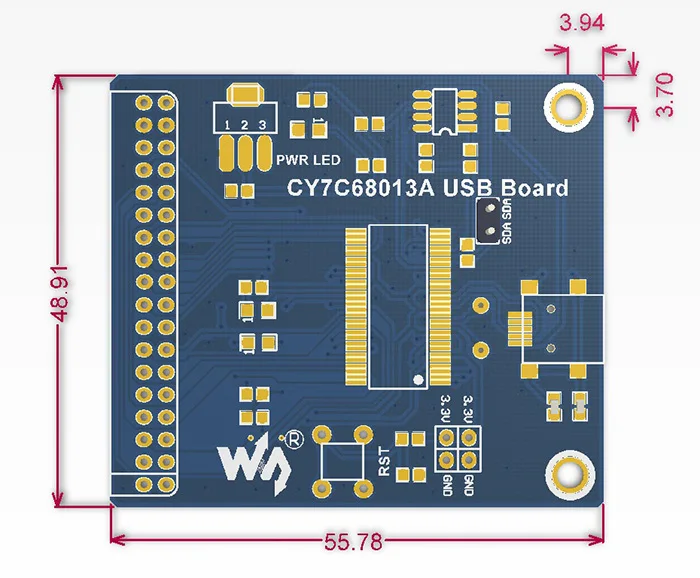 CY7C68013A USB плата(мини)# CY7C68013 EZ-USB FX2LP разъем USB для печатной платы модуль с 8051 ядром оценочный комплект