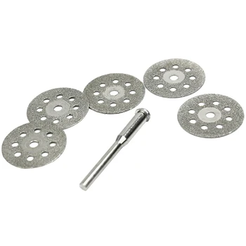 

5X 22mm Mini Discs Practical diamond cut Revolving + 1 Mandrel