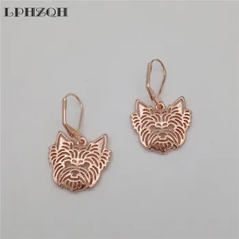 

LPHZQH Wholesale Alloy Cute Pet Yorkshire Terrier Earings For Women Girl Lover Unique Christmas Birthday Lovely Gift Jewelry