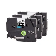 Cidy 3pcs/Lot Tze355 Tze 355 tz355 tz 355 White on Black Tze Compatible Brother Cassette Ribbon Ptouch Cartridge