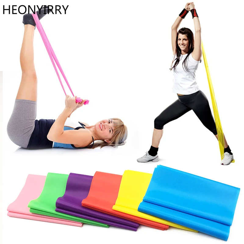 

1.2m Elastic Yoga Pilates Rubber Stretch Exercise Band Arm Back Leg Fitness All thickness 0.35mm same resistance