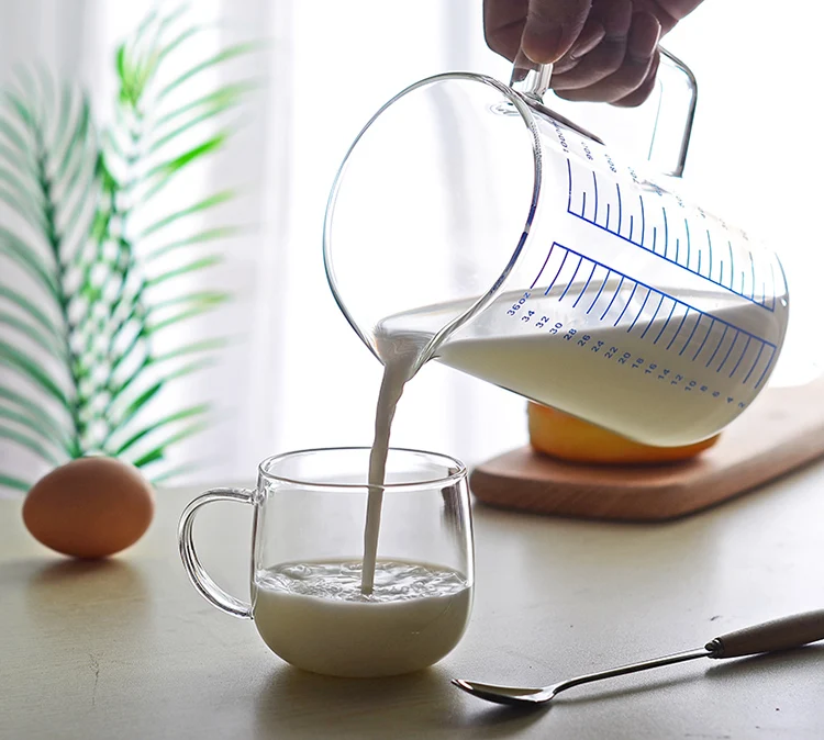 

Glass Measuring Cup Milk Jug Cafe Creamer Cup Juice Tea Espresso Coffee Cup Barista Mug Milk Frother Latte Pitcher