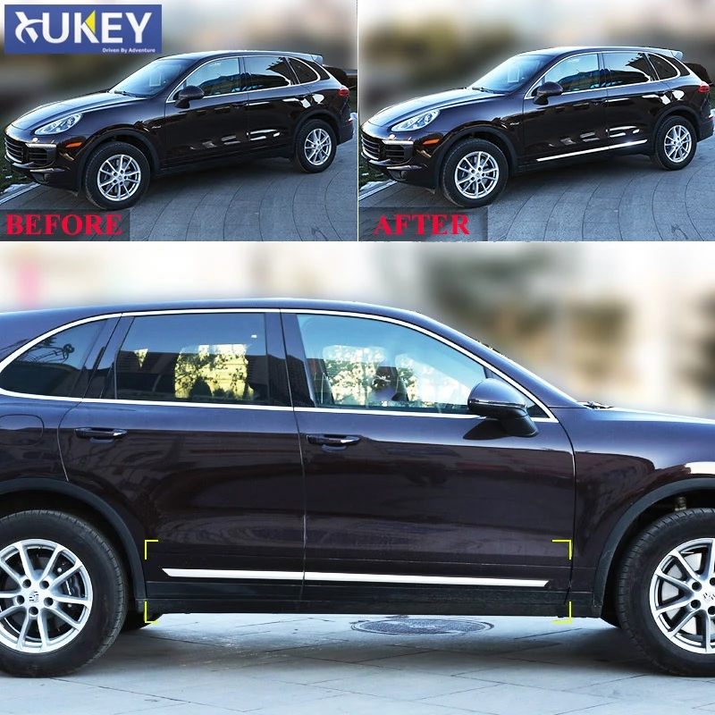 

40" 27" Chrome Side Door Lining Body Molding Cover Edge Trim Guard Bezel Universal Auto Stainless Steel Decoration Frame Accent