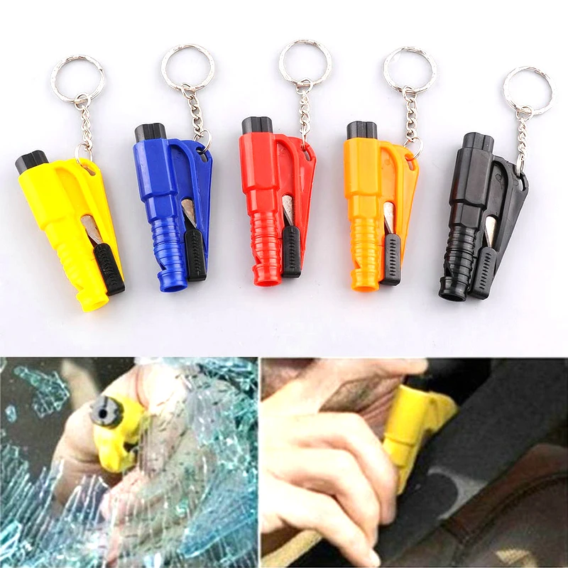 DHL 200 PCS Safety Glass Breaker Rescue Original Keychain Mini Car