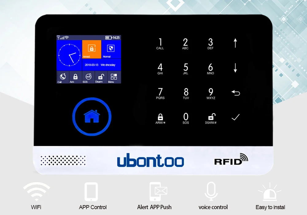 Ubontoo 10 шт. Беспроводная SIM GSM домашняя RFID защита от взлома ЖК-сенсорная клавиатура Аварийная сигнализация wifi GSM сенсор ki