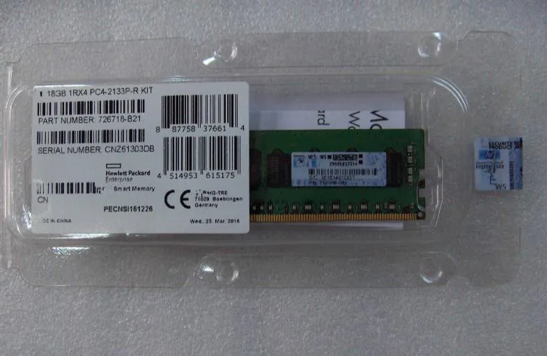 

8GB G9 726718-B21 774170-001 752368-081 1RX4 PC4-2133P Ensure New in original box. Promised to send in 24 hours