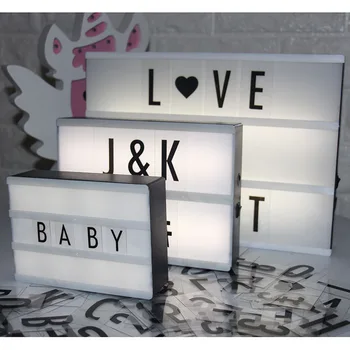

Led Letter Lamp A6 A5 A4 Size DIY Plastic Light Box With 85 Letters Plasic Lightbox Led Marquee Sign Table Decoration Lighting