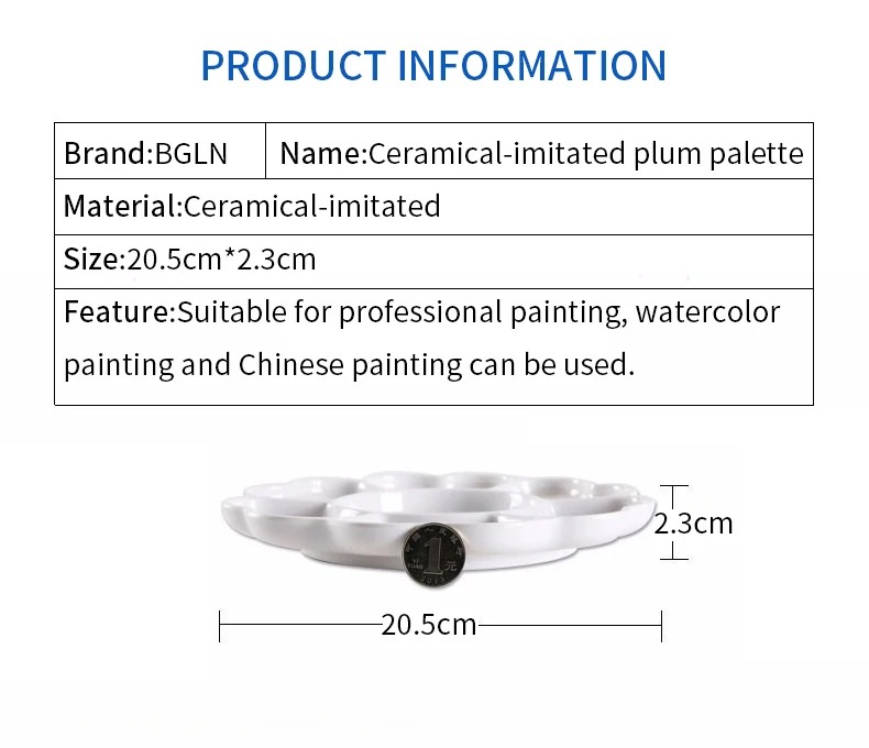 BGLN большая керамика-Имитационные Палитра для рисования Акварельная краска пигмент в форме цветка палитра красок на водной основе Art Suplies