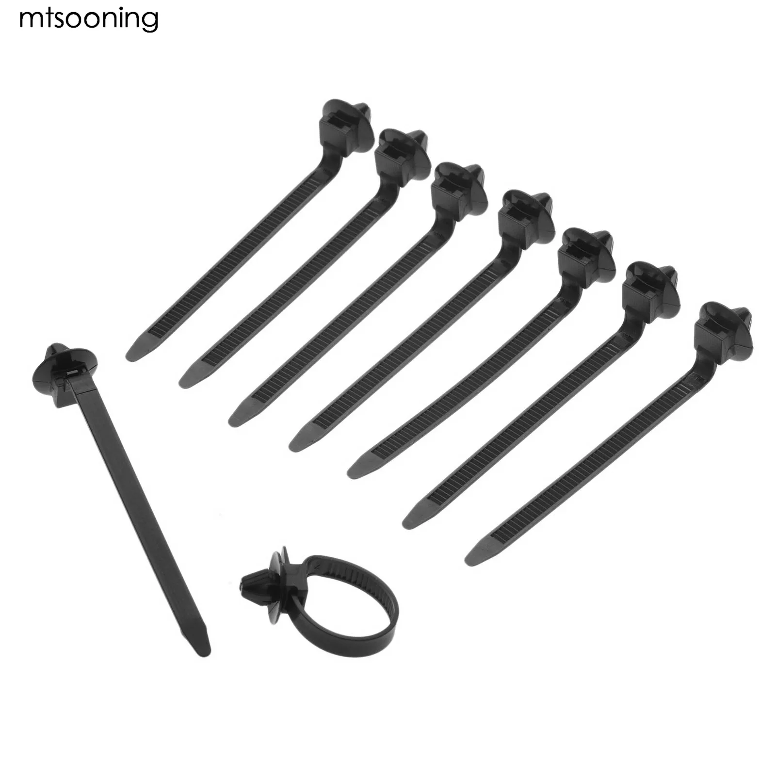 Mtsooning, 50 шт., универсальный нейлоновый Черный Автомобильный кабельный ремень, крепление для провода, фиксатор для галстука, зажим для автомобильного кабеля, крепежные стяжки