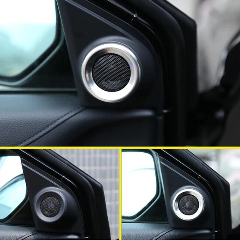 

Нержавеющая сталь для Honda CR-V CRV 2017 аксессуары для салона автомобиля A-Pillar Speaker Horn Ring Cover Trim Car Sticker Styling
