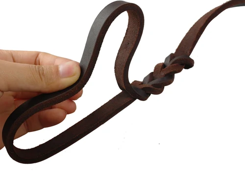 Genuine Leather Dog Leash Dogs Long Leashes Braided Pet Walking Training Leads Brown Black Colors For Medium Large Pet