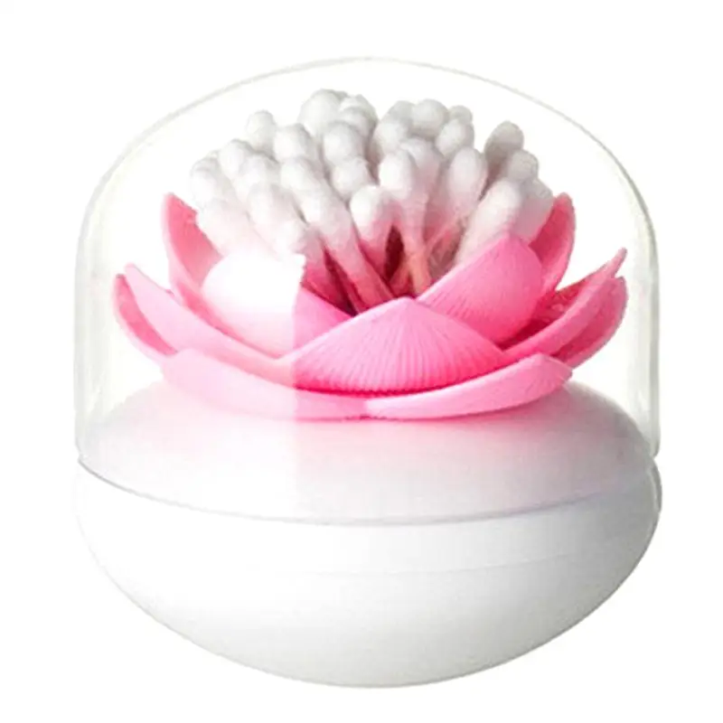 Lotus Cotton Bud Holder Cotton Swab Organizer Lotus Shape Swab Cosmetic