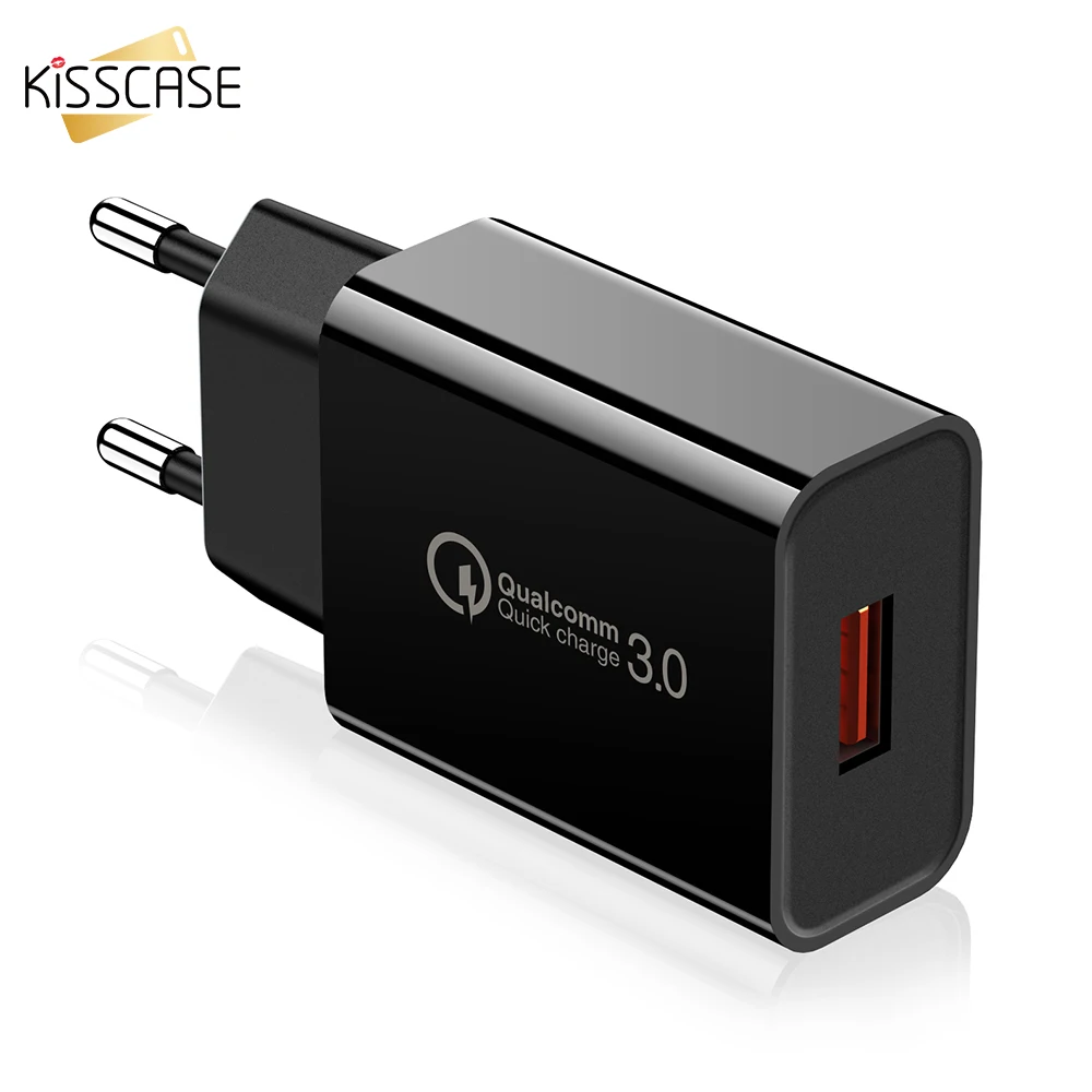 

KISSCASE 1 USB Port Charger For iPhone For Samsung Qualcomm Quick Charge 3.0 Phone Fast Charging For Huawei For Xiaomi Chargers