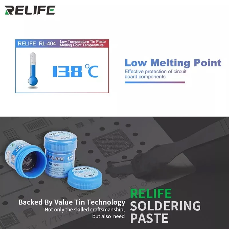 RL-404 138 ° C low temperature low temperature lead-free solder paste for high-end motherboard repair flux core