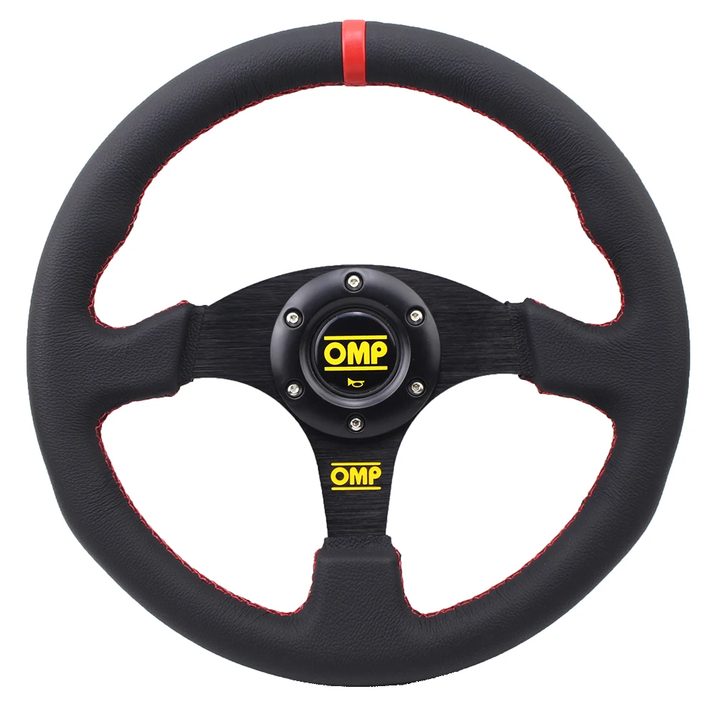

330mm 13'' Flat OMP Racing Real Leather Rally Racing Sport Steering Wheel