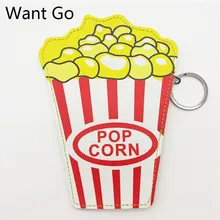 Want Go Cute Popcorn детское портмоне с 3D принтом женская сумка для монет мини бумажник с изображением персонажей из мультфильма кошелек маленькие держатели для ключей Портативная сумка для хранения