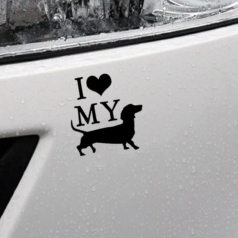 YJZT 10 см * 11 Виниловая наклейка на окно автомобиля I Love My Weiner Dog черный/серебристый