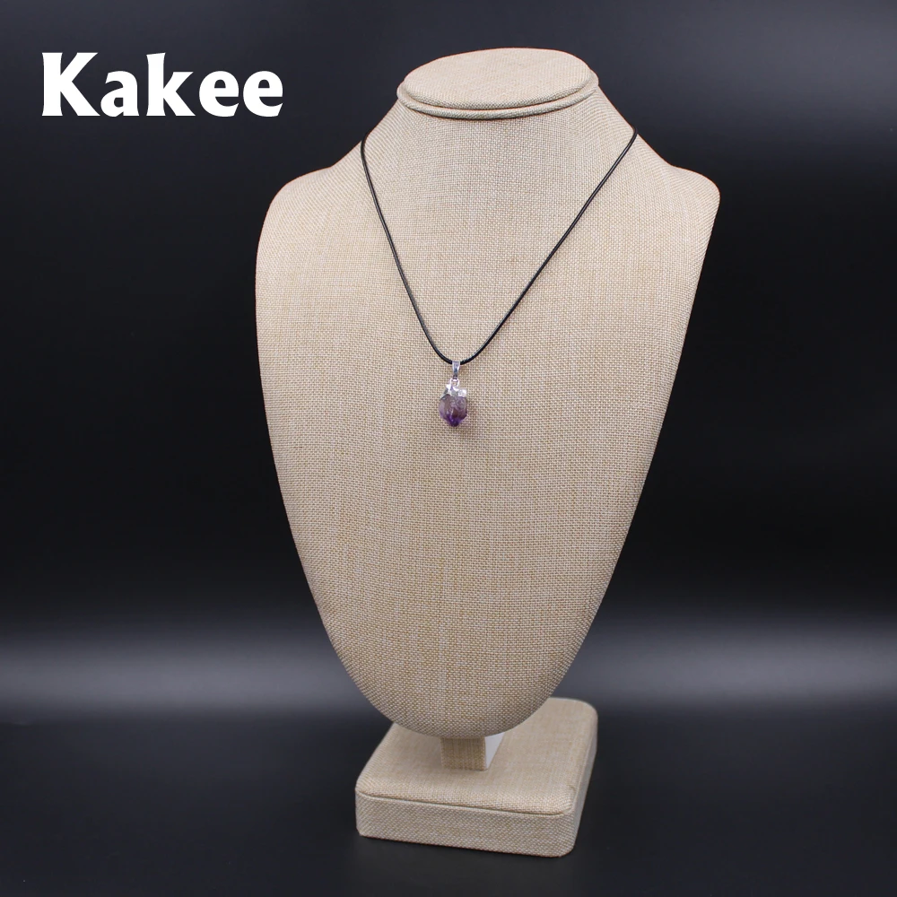 Женские амулеты Kakee ожерелье с натуральным кристаллом аметисты ювелирные