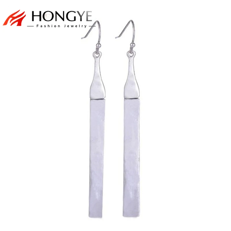 

Silver Plated Metal Long Earring For Woman Simple Punk Style Famous Brand Fashion Pendientes Earrings For Woman Jewelry Gift