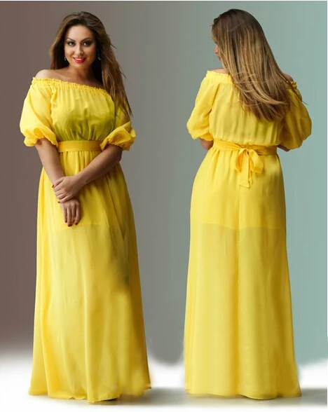half shoulder maxi dress
