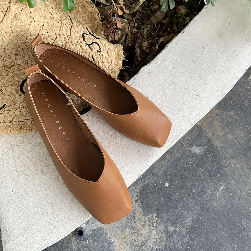MONMOIRA/туфли на плоской подошве в стиле ретро на квадратном каблуке; элегантные женские однотонные туфли; женские слипоны на мягкой подошве; SWA0269