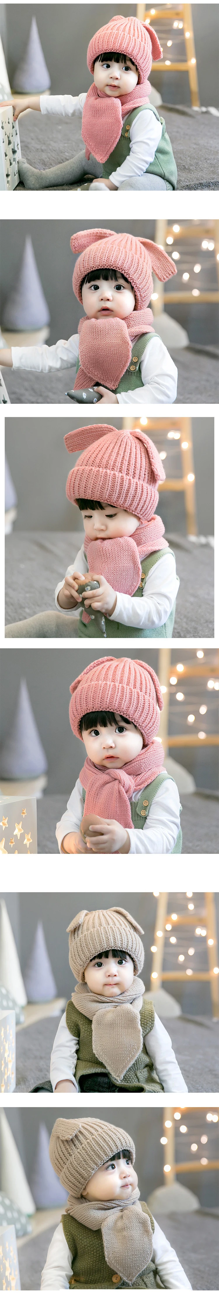 Милый розовый зимний шерстяной детский комплект с изображением щенка, шапка и шарф, теплый хлопковый шарф для маленьких мальчиков и девочек, шапка, очаровательные детские кепки, шапки