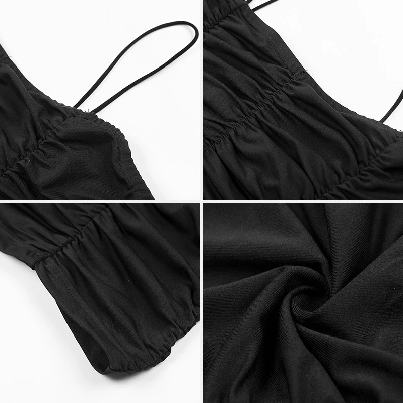 Women's Summer Black Bodycon Dress - Sexy Spaghetti Strap Mini Dress for Party, Club, Spring Fashion image 5