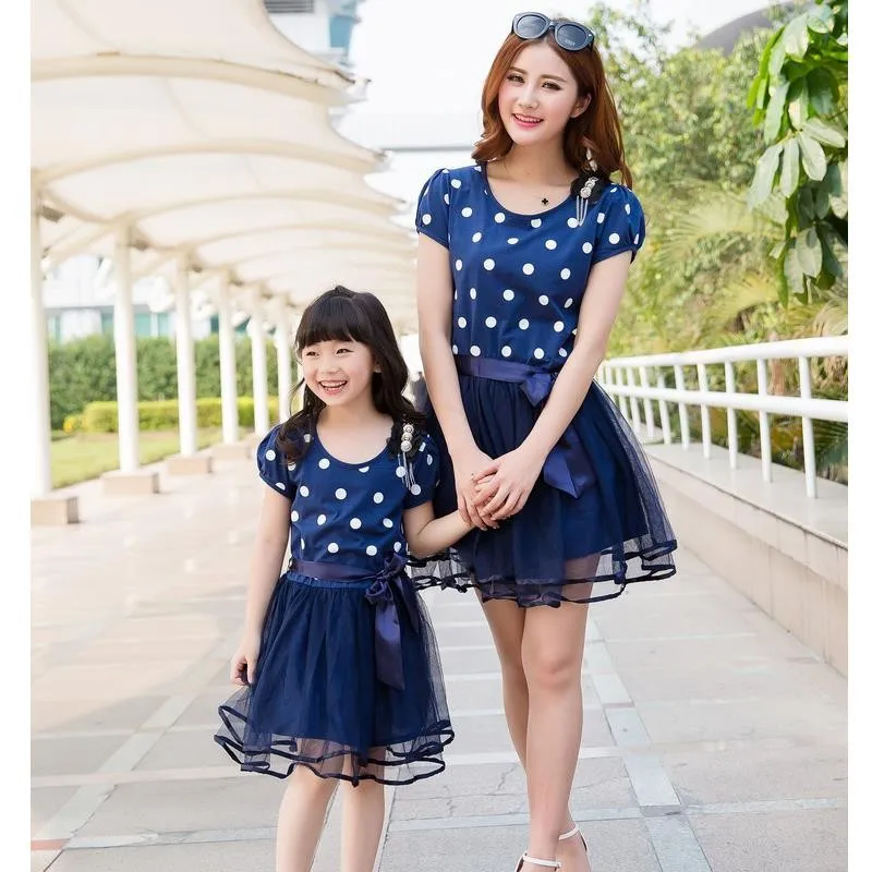 Mom-and-Daughter-Dress-New-2016-Mother-Daughter-Dresses-Fashion-Blue-Dot-Mother-and-Daughter-Clothes