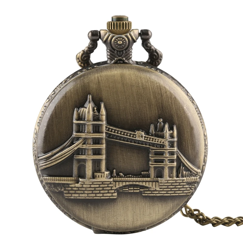 Винтажные карманные часы Reloj De Bolsillo с английским флагом и изображением Лондона