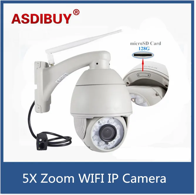 Wireless WIFI plug and play HD 720P PTZ Zoom camera Outdoor Waterproof