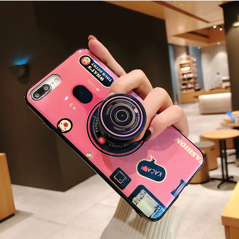 بلو راي كاميرا نمط الهاتف حقيبة لهاتف أي فون X XR XS ماكس 6 6 S 7 8 زائد 5 5 S SE حالة مع الحبل و قوس