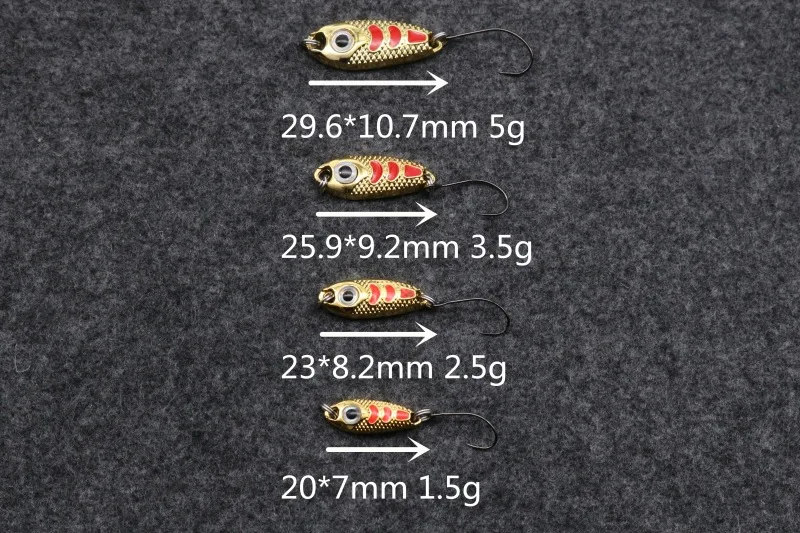 1.5g 2.5g 3.5g 5g Spoon Fishing Lure Metal Jigging Lure Baits Hard Fishing Tackle Crankbait Jig Swimbait 3 Colors Optional